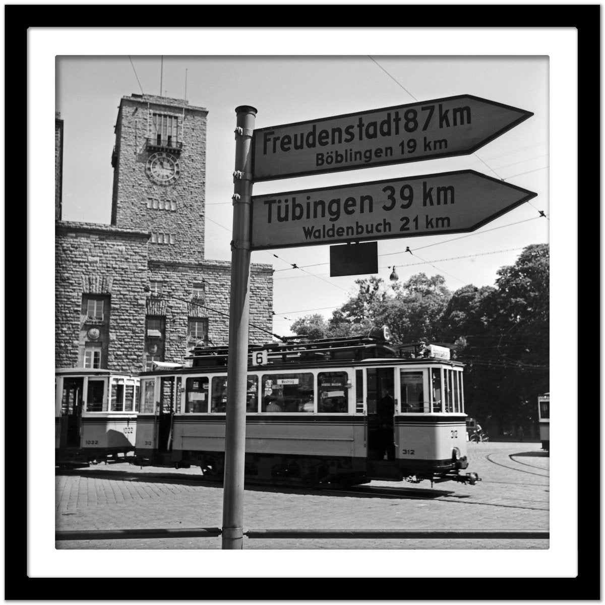 Tram Line No. 6 at Main Station, Stuttgart Germany, 1935