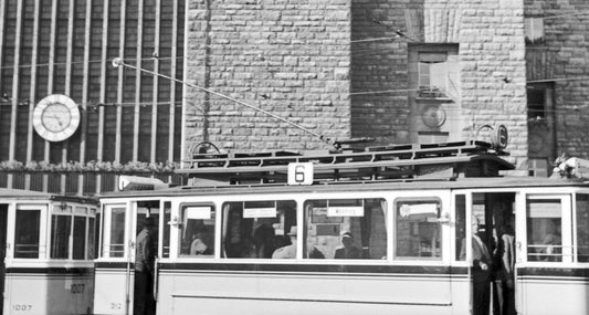 Tram Line No. 6 in Front of Main Station, Stuttgart Germany, 1935