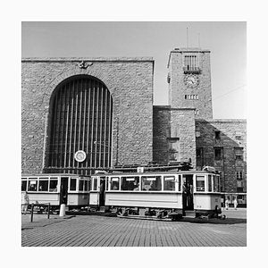 Tram Line No. 6 in Front of Main Station, Stuttgart Germany, 1935-DYV-988162