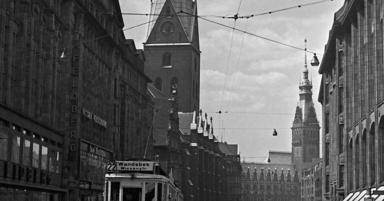 Tram to Wandsbek Over Mönckebergstraße Hamburg, Germany 1938, Printed 2021-DYV-992039