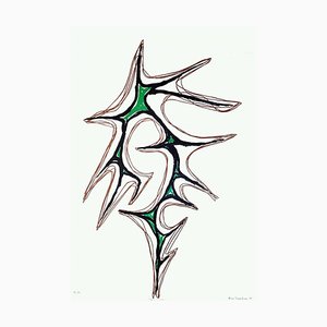 Trama Con Verde - Original Lithograph by Nino Franchina - 1973 1973-ZCI-757921