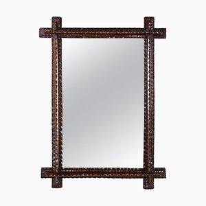 Tramp Art Carved Wall Mirror, Austria, 1870s-TQA-1322222