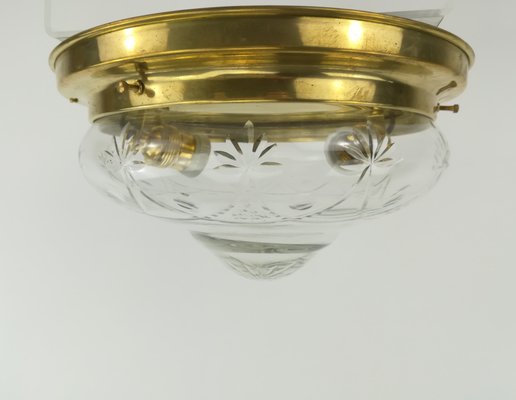 Transparent Crystal Shade Ceiling Lamp, Germany, 1930s-KDB-1338007