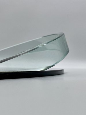 Transparent Curved Black Glass Tray Curved in the style of Fontana Arte, Italy, 1970s-PYA-1679649