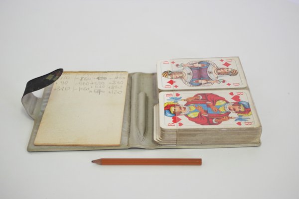 Travel Notepad with Playing Cards from Schmids Munchen Spielkarten, 1960s-KNM-935229