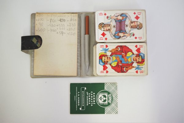 Travel Notepad with Playing Cards from Schmids Munchen Spielkarten, 1960s-KNM-935229