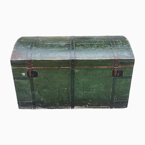 Travel Trunk in Green Varnished Wood, 1900s-RAQ-1271802