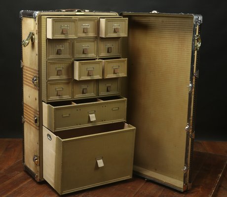 Travel Wardrobe with Storage Drawers, 1920s-EMZ-1760841