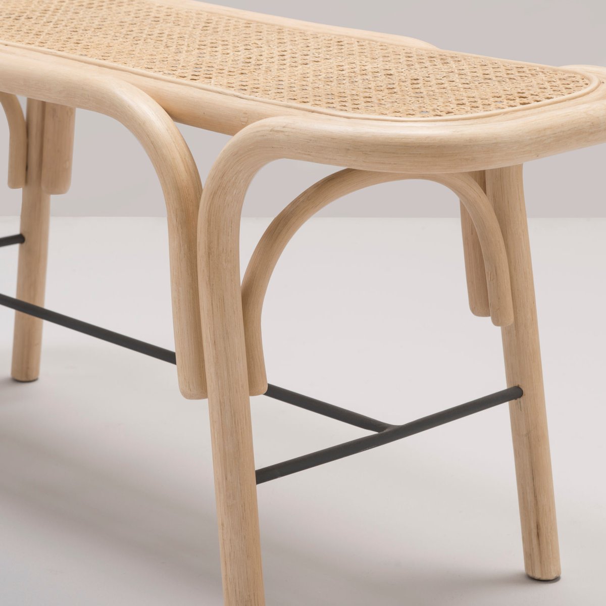 Traverse Rattan Bench by AC/AL Studio for ORCHID EDITION