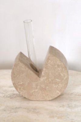 Travertine and Glass Test Tube Vase attributed to Fratelli Mannelli-DR-1687680