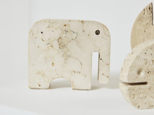 Travertine Animal Sculptures from Fratelli Mannelli, 1970, Set of 8-YJA-1763668