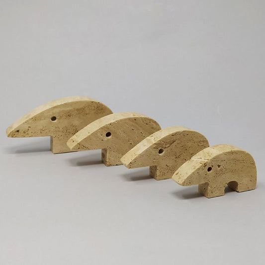 Travertine Anteater Sculptures designed by Enzo Mari for F.lli Mannelli, 1970s, Set of 4