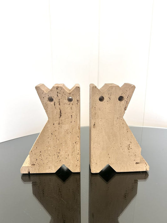 Travertine Bookends by Enzo Mari, 1970s, Set of 2