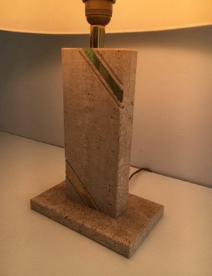 Travertine Brass Inlay Lamp-BA-1365786