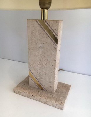 Travertine Brass Inlay Lamp-BA-1365786