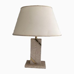 Travertine Brass Inlay Lamp-BA-1365786