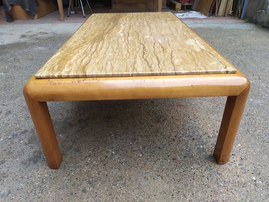 Travertine Coffee Table, 1970s-EAD-750036