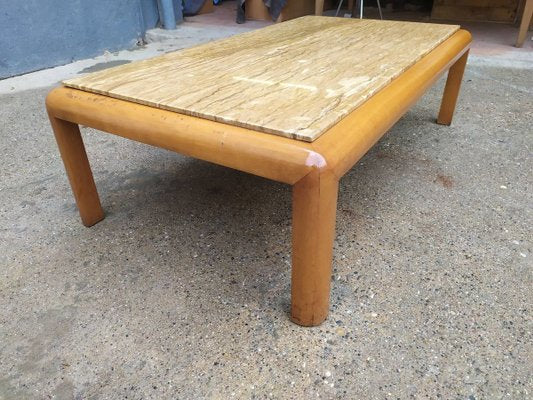 Travertine Coffee Table, 1970s-EAD-750036