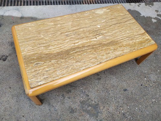 Travertine Coffee Table, 1970s-EAD-750036