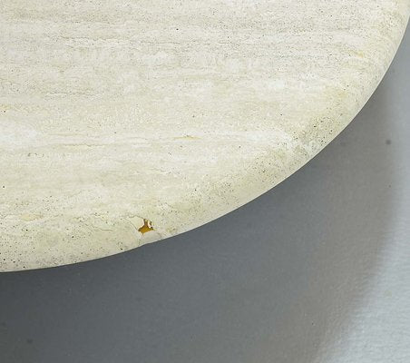 Travertine Coffee Table with Floating Faceted Top from Roche Bobois, 1970s-IXC-743353