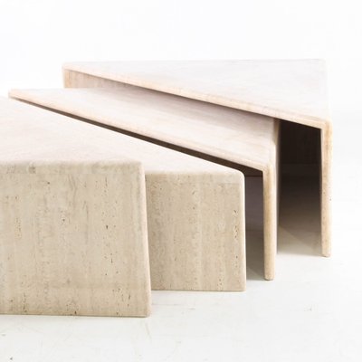 Travertine Coffee Tables, Set of 4-DSC-2042825