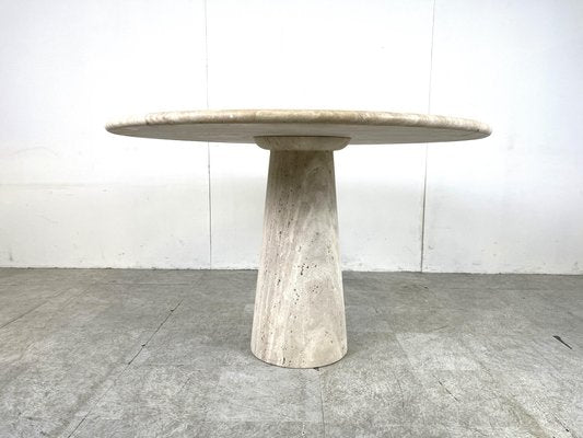 Travertine Dining Table in the style of Angelo Mangiarotti, 1970s-IRH-1706878