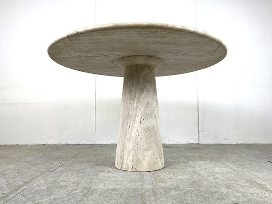 Travertine Dining Table in the style of Angelo Mangiarotti, 1970s-IRH-1706878