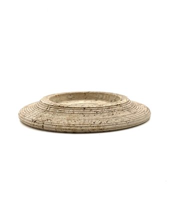 Travertine Grooved Vide Poche / Centerpiece / Ashtray, Cerri Nestore, Italy, 1970s-TXN-1786815