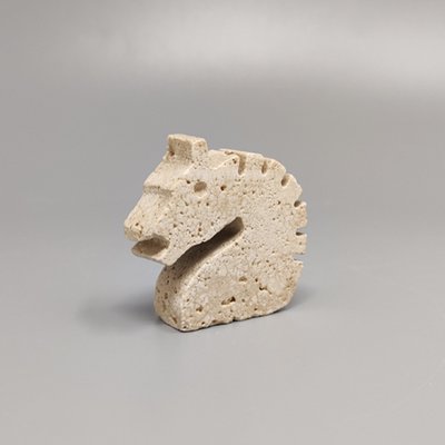 Travertine Horse Sculpture by Enzo Mari for F.lli Mannelli, 1970s-QGR-1305054