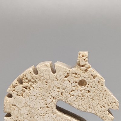 Travertine Horse Sculpture by Enzo Mari for F.lli Mannelli, 1970s-QGR-1305054