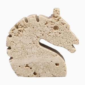 Travertine Horse Sculpture by Enzo Mari for F.lli Mannelli, 1970s-QGR-1305054