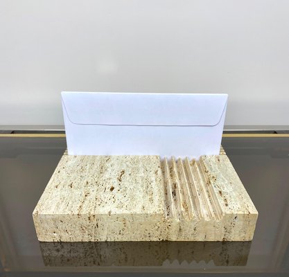 Travertine Letter Holder Paperweight from Fratelli Mannelli, Italy, 1970s-LYQ-1171557