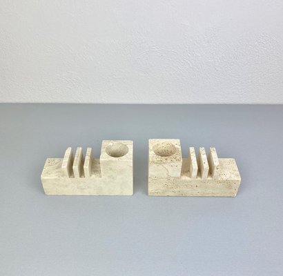 Travertine Letter & Pen Holder by Fratelli Mannelli, Italy, 1970s, Set of 2-LYQ-1171573