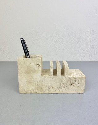 Travertine Letter & Pen Holder by Fratelli Mannelli, Italy, 1970s, Set of 2-LYQ-1171573