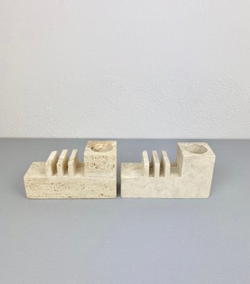 Travertine Letter & Pen Holder by Fratelli Mannelli, Italy, 1970s, Set of 2-LYQ-1171573