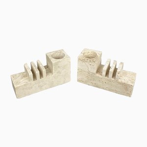 Travertine Letter & Pen Holder by Fratelli Mannelli, Italy, 1970s, Set of 2-LYQ-1171573