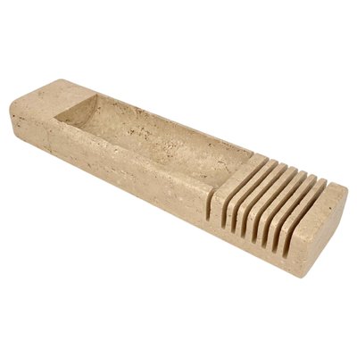 Travertine Letter & Pen Holder, Italy, 1970-LYQ-1171452