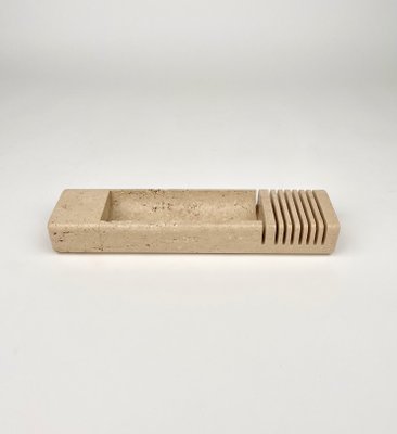 Travertine Letter & Pen Holder, Italy, 1970-LYQ-1171452