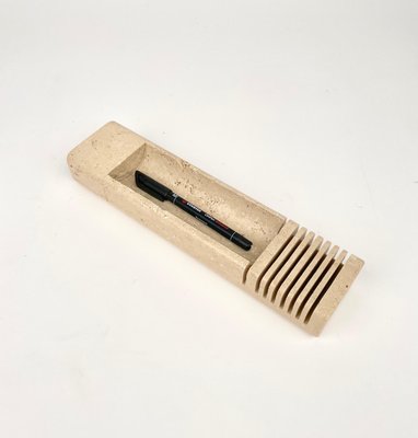 Travertine Letter & Pen Holder, Italy, 1970-LYQ-1171452