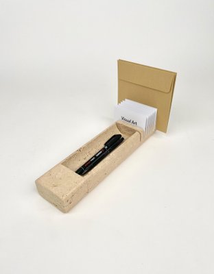 Travertine Letter & Pen Holder, Italy, 1970-LYQ-1171452