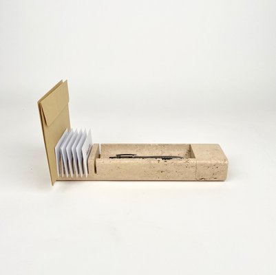 Travertine Letter & Pen Holder, Italy, 1970-LYQ-1171452