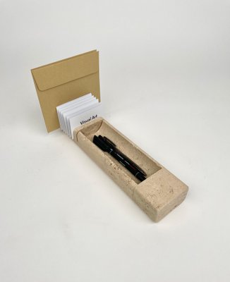 Travertine Letter & Pen Holder, Italy, 1970-LYQ-1171452