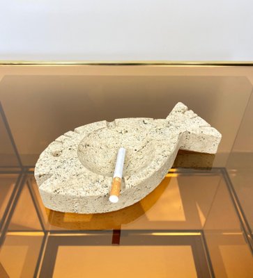 Travertine Marble Ashtray Fish from Fratelli Mannelli, Italy, 1970s-LYQ-1171519