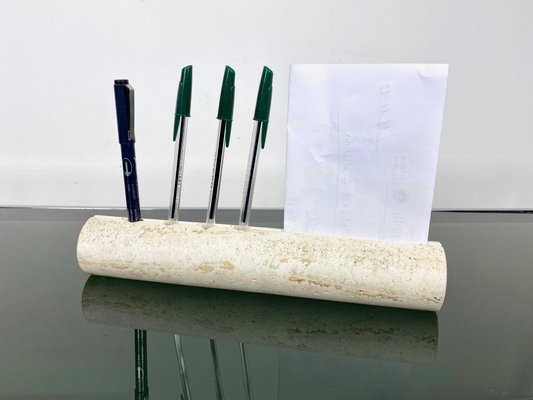 Travertine Marble Letter Pen Holder from Fratelli Manelli, Italy, 1970s-LYQ-1171582