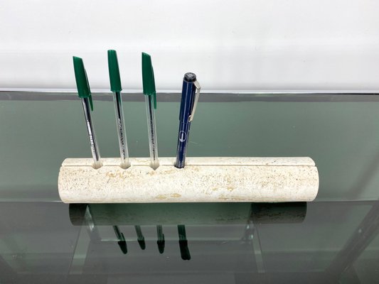 Travertine Marble Letter Pen Holder from Fratelli Manelli, Italy, 1970s-LYQ-1171582