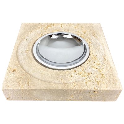 Travertine Marble Table Ashtray from Fratelli Manelli, Italy, 1970s-LYQ-1171581