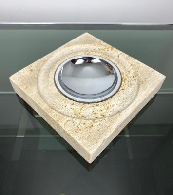 Travertine Marble Table Ashtray from Fratelli Manelli, Italy, 1970s-LYQ-1171581