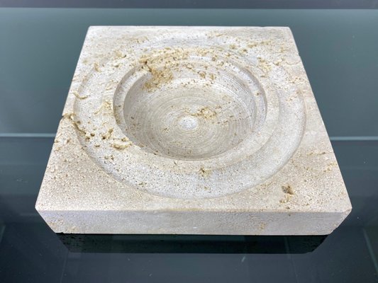 Travertine Marble Table Ashtray from Fratelli Manelli, Italy, 1970s-LYQ-1171581