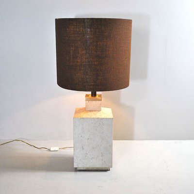 Travertine Marble Table Lamp, 1970s-JQO-683564