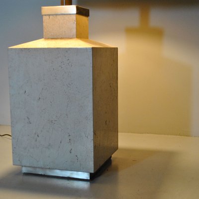 Travertine Marble Table Lamp, 1970s-JQO-683564